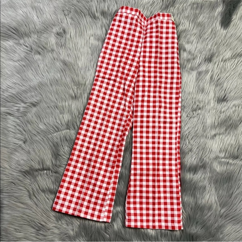 Vintage Childrens Sears 70s Red White Checkered Pants